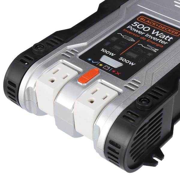 BLACK+DECKER 500-Watt Portable Car Power Inverter with Dual USB Ports  PI500B - The Home Depot