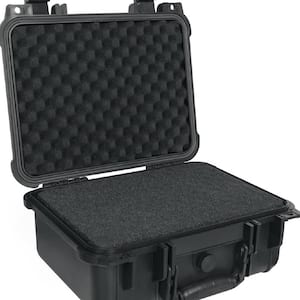 4.84 in. W x 5.9 in. H x 13.7 in. D Portable Plastic Tool Box with Foam Insert: Waterproof and Shockproof Hard