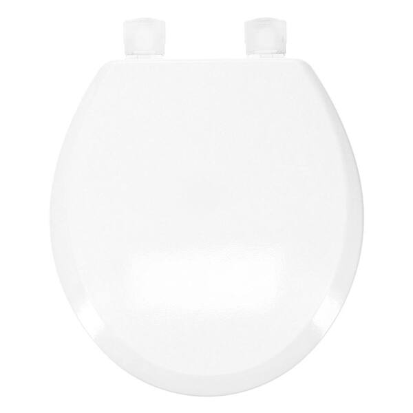 Clorox Antimicrobial Round Closed Front Wood Toilet Seat in White with