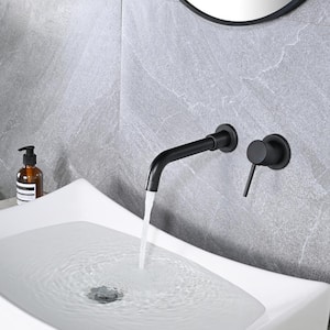 Modern Single-Handle Wall Mounted Bathroom Faucet in Black