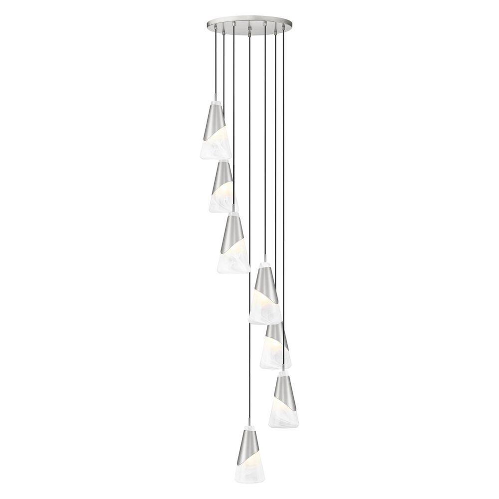 Aimie 7-Light Brushed Nickel Chandelier for Indoor Use with No Bulbs Included price history on PriceWatchPro