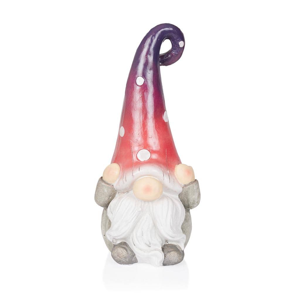 Gnome Covering Ears with Purple Ombre Hat