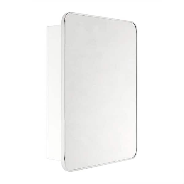 Garnes 24 in. W x 30 in. H Rectangular Recessed or Surface Mount Medicine Cabinet with Mirror in Polished Nickel
