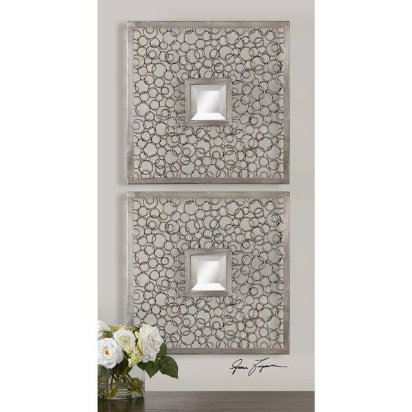 Global Direct 20 in. x 20 in. Antique Silver Square Framed Mirror