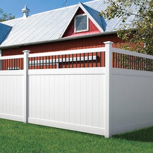 Pro Series 6 ft. x 8 ft. Woodbridge Baluster Top Unassembled Vinyl Fence Panel