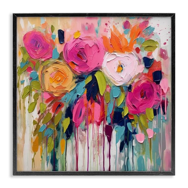 Urban Paint Bouquet by Irena Orlov Black Framed Giclee Art Print Nature 12 in. x 12 in.