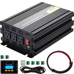 2500-Watt DC 24-Volt Power Inverter Modified Sine Wave Inverter with LCD Remote Controller LED Indicator for Truck RV
