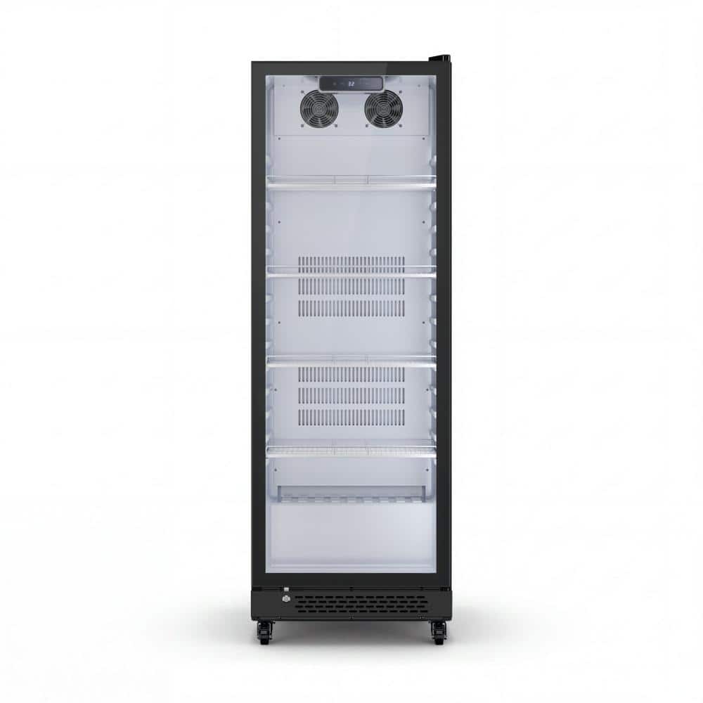 24 in. W 10.8 cu. ft. Commercial Refrigerator Glass Door Merchandiser Display in Black