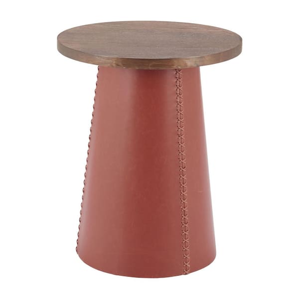 Dikis 18.1 in. W Brown 22.6 in. H Round MDF End Table