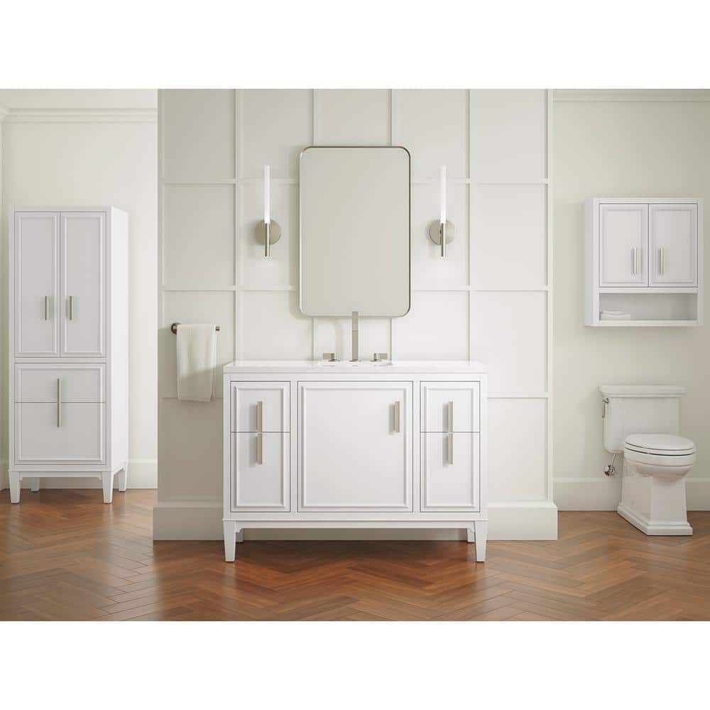 Southerk 70-Inch White Maple Linen Tower Cabinet