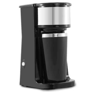 EHC150 Single Cup Personal Coffee Maker with Stainless Steel Interior Travel Mug, Black