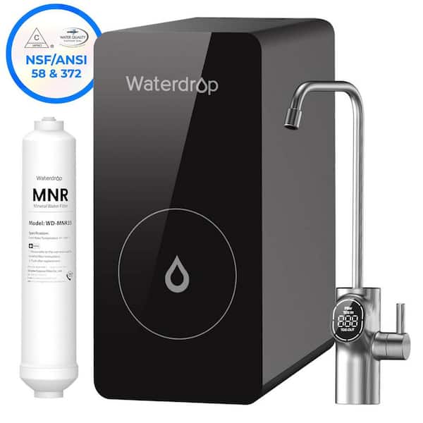 D6 RO Water Filter, Under Sink, Tankless RO Water Filter System, Smart LED Faucet, Extra Remineralizzazione Filter