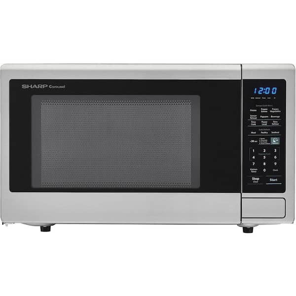 Sharp Carousel 1.4 cu. ft. Countertop Microwave in Brushed Stainless Steel with Orville Redenbacher's Popcorn Preset