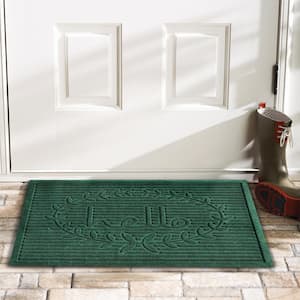 Poly Hello Indoor/Outdoor Mat, 3' x 5', Dark Green