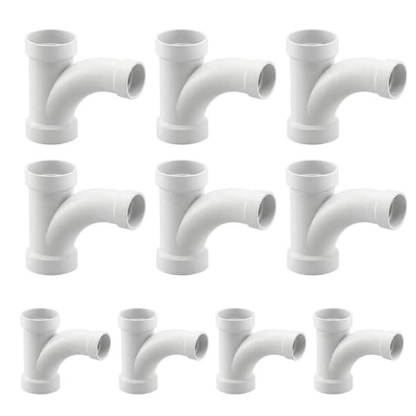 PLUMBFLEX 3 in. x 2 in. Rigid PVC DWV Wye & 1/8 Bend 45° Elbow Reducing ...