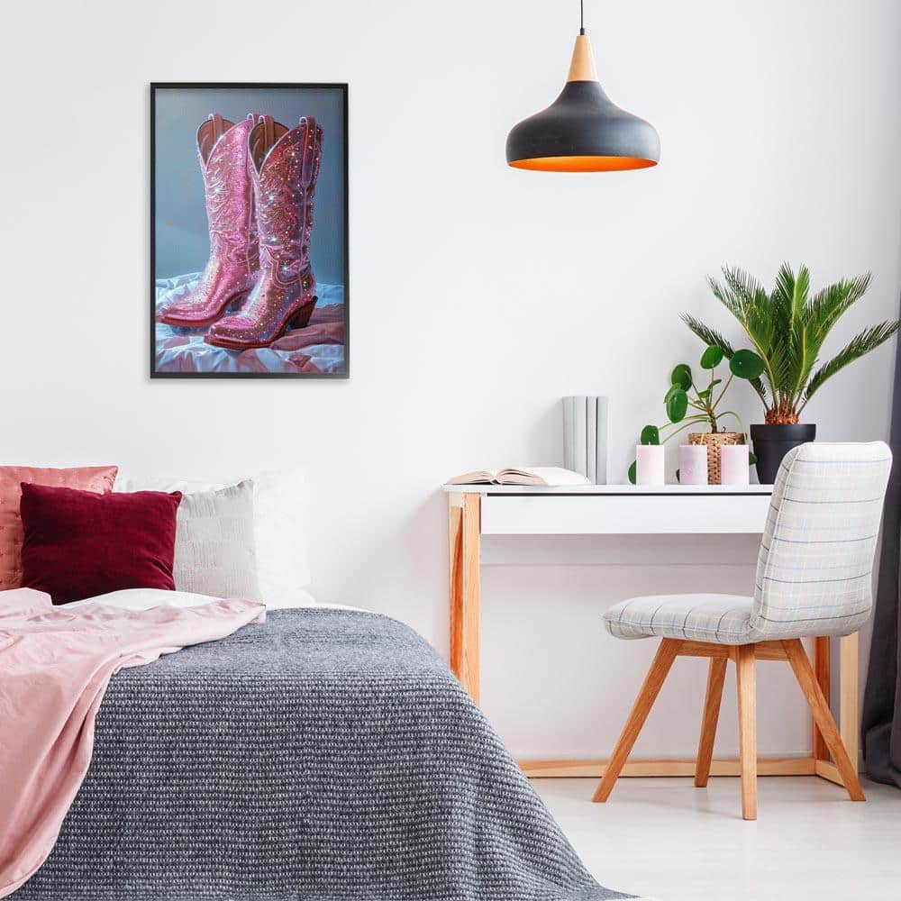 Stupell Industries Dazzling Pink Glam Cowgirl Boots by LSR Creative ...