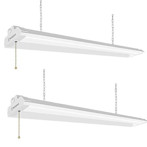 4 ft. 50-Watt 6000 Lumen LED Shop Light, White, 2 Pack