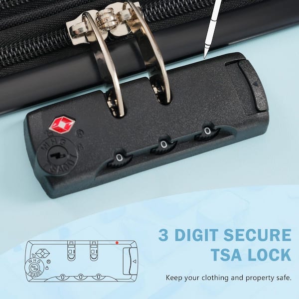 Merax 5 Bags 5-Piece Light Blue Expandable ABS Hardshell Luggage