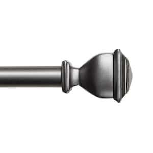 Napoleon Outdoor 84 in. - 160 in. Adjustable 1 in. Dia Double Curtain Rod Kit in Gunmetal with Finial