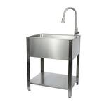 All-in-One 28 in. x 22 in x34.75 in. Freestanding Stainless Steel Laundry/Utility Sink with Stand and Faucet