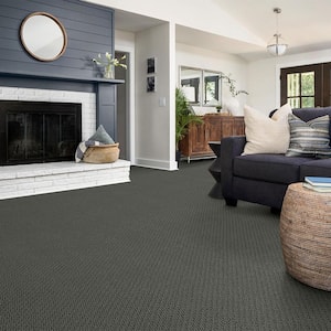 Lightbourne - Nightfall - Gray 39.3 oz. Nylon Loop Installed Carpet