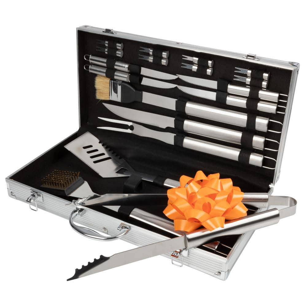 Chef Buddy 19 Piece Heavy Duty Grill Tool Set with Case 75 4274B The Home Depot