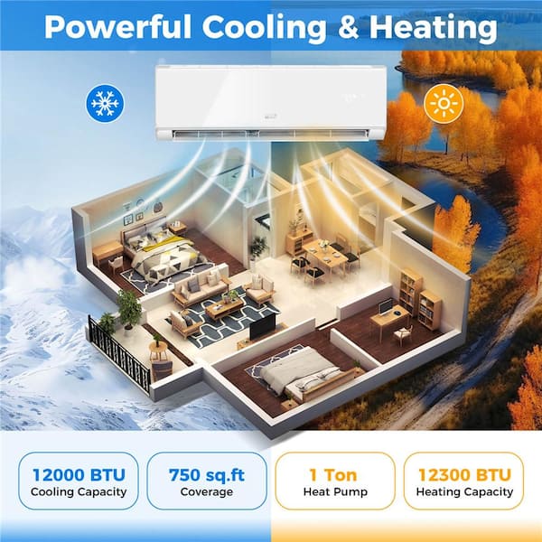 Mini Split Frozen Heat Pump In Winter Hvac System Heat Pump