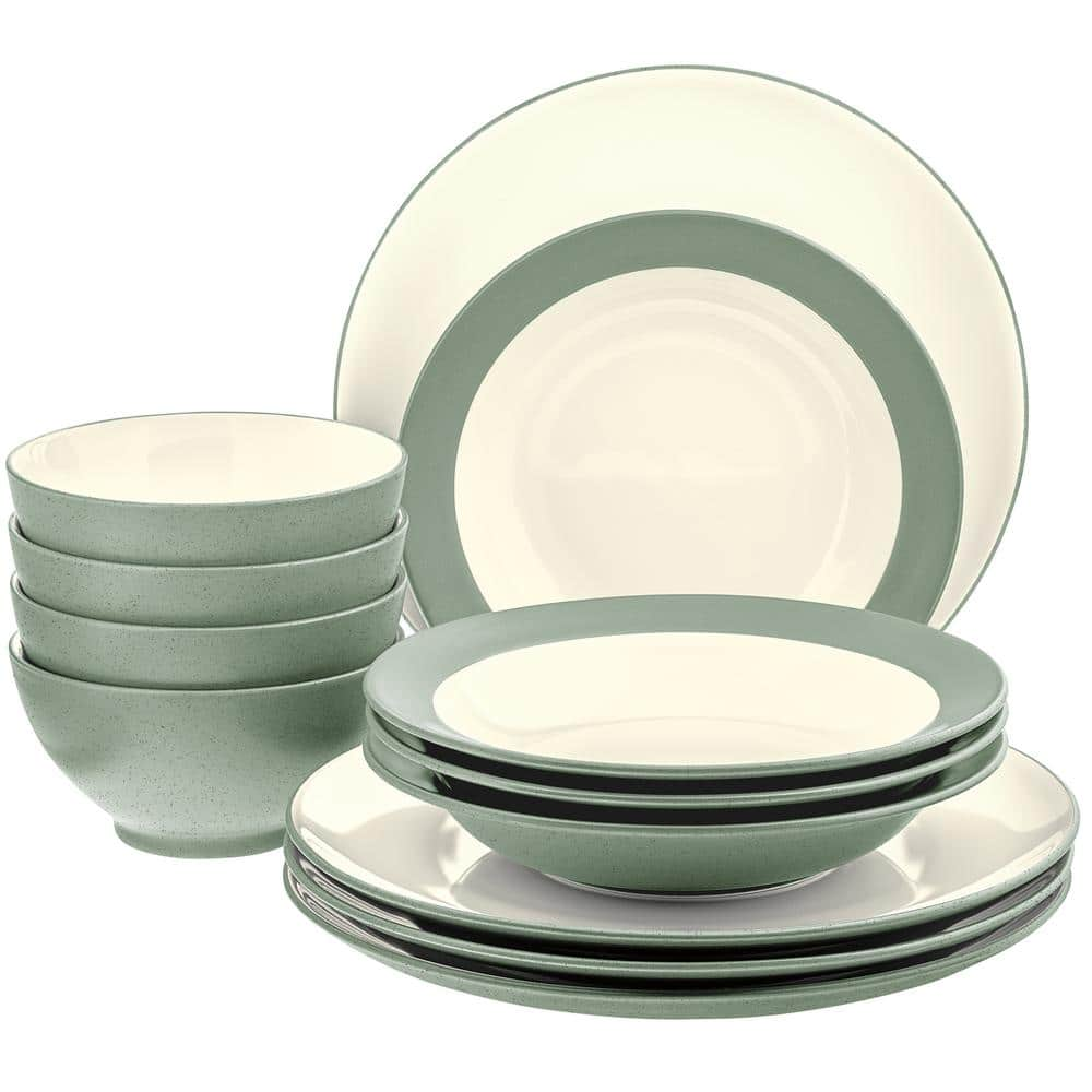 Noritake Colorwave Green Stoneware Piece Coupe Set Service For