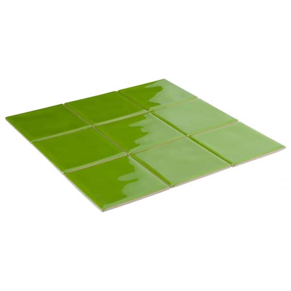 Merola Tile Twist Square Green Kiwi 11-3/4 in. x 11-3/4 in