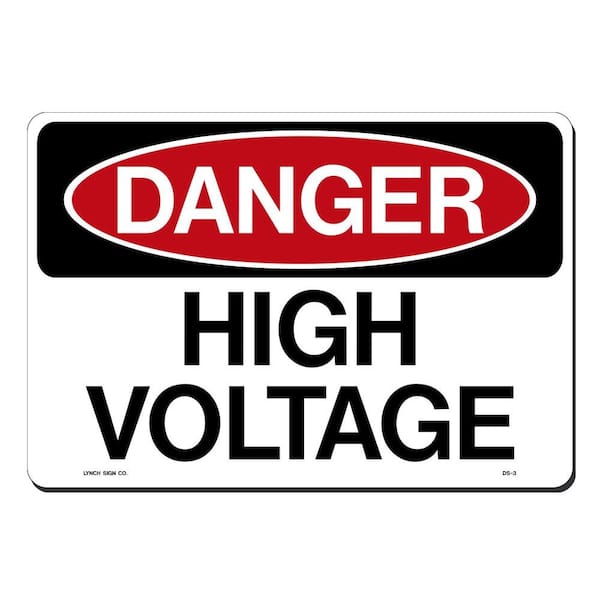 Lynch Sign 14 in. x 10 in. Danger High Voltage Sign Printed on More Durable, Thicker, Longer Lasting Styrene Plastic