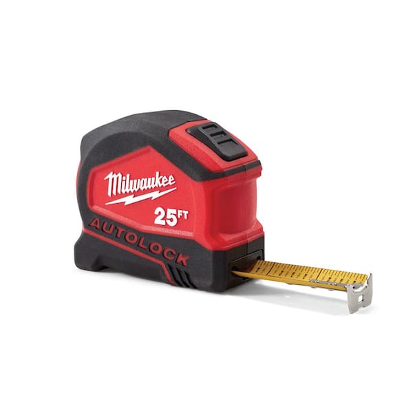 Milwaukee Compact Tape Measure Engineer Scale 25 ft Up To 12 ft SAE Lockable 
