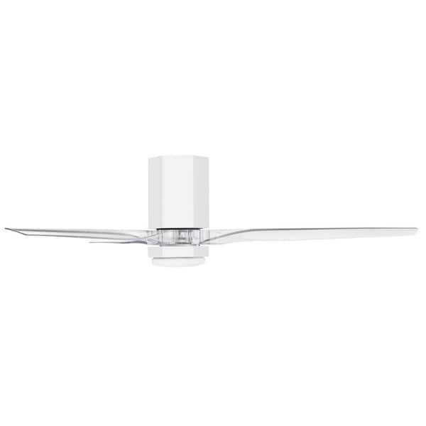 HINKLEY - Facet 52.0 in. Indoor/Outdoor Integrated LED Matte White Ceiling Fan with Remote Control