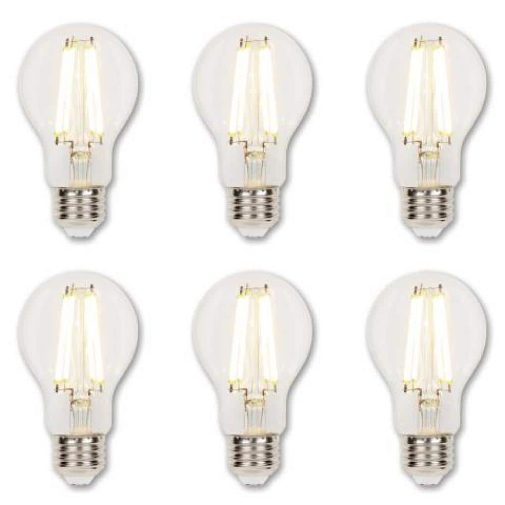 75-Watt Equivalent A19 Dimmable Edison Filament Clear LED Light Bulb ...