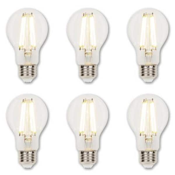 Unbranded 75-Watt Equivalent A19 Dimmable Edison Filament Clear LED Light Bulb Soft White (6-Pack)