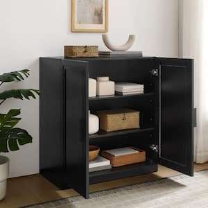 Essen Black Faux Wood 31.75 in. Pantry Cabinet