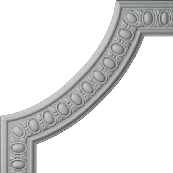 Ekena Millwork 16-1/8 in. x 3/4 in. x 16-1/8 in. Urethane Caputo Egg and Dart Panel Moulding Corner (Matches Moulding PML03X00CA)