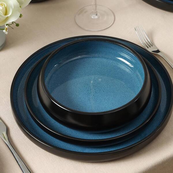 STONE LAIN Lagoon 24-Piece Blue Stoneware Full Set(Service for 8