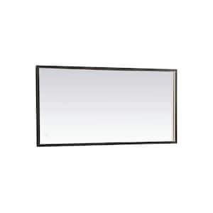 Timeless Home 20 in. W x 40 in. H Modern Rectangular Aluminum Framed LED Wall Bathroom Vanity Mirror in Black