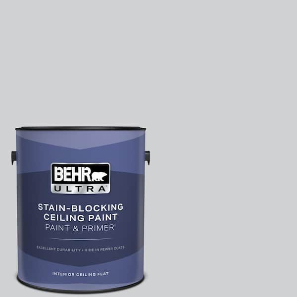 1 gal. #N510-1 Silver Shadow Ceiling Flat Interior Paint with Primer
