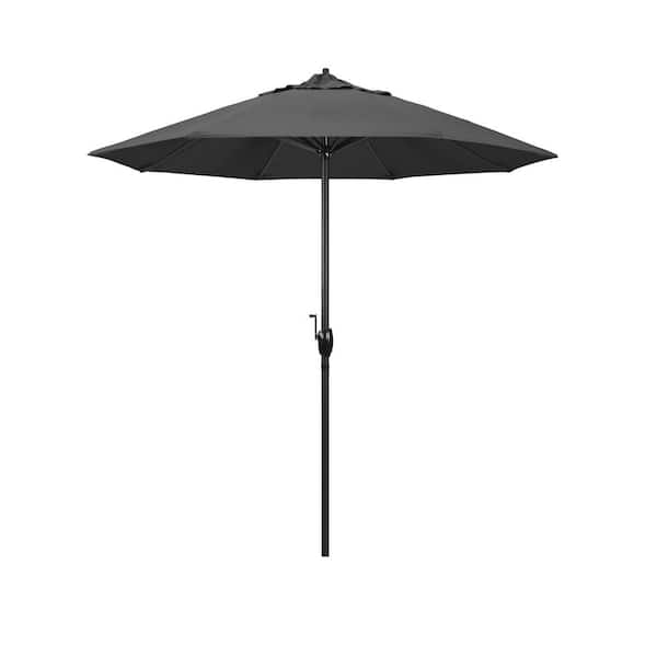 California Umbrella 7.5 ft. Black Aluminum Market Patio Umbrella Auto Tilt in Zinc Pacifica Premium