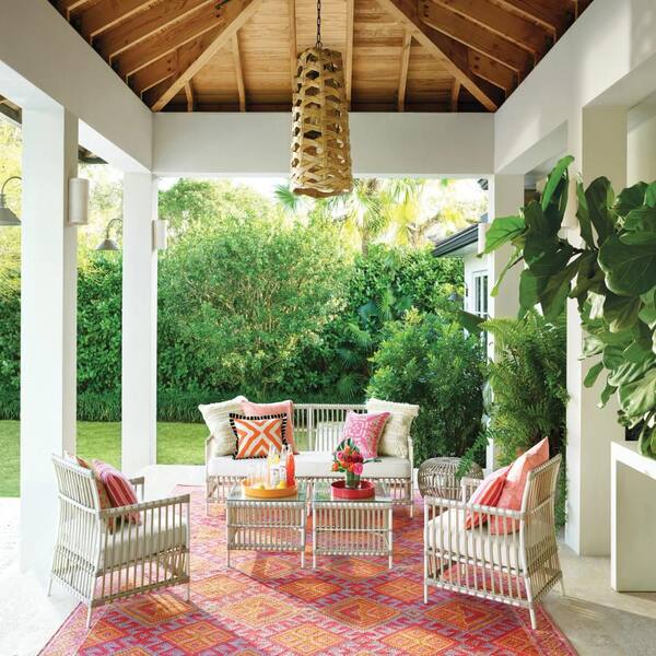 Valencia Kilim Handwoven Spice 5 ft. x 8 ft. Outdoor Area Rug