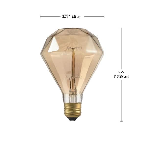 Globe Electric 40W Amber Designer Vintage Edison Diamante Incandescent Light Bulb
