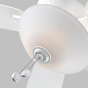 Colony Max Plus 52 in. Transitional Rubberized White Ceiling Fan with White Blades, LED Light Kit and Pull Chain