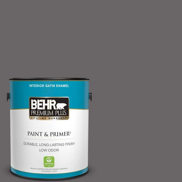 BEHR PREMIUM PLUS 1 gal. #PPU17-19 Arabian Veil Satin Enamel Low Odor Interior Paint & Primer