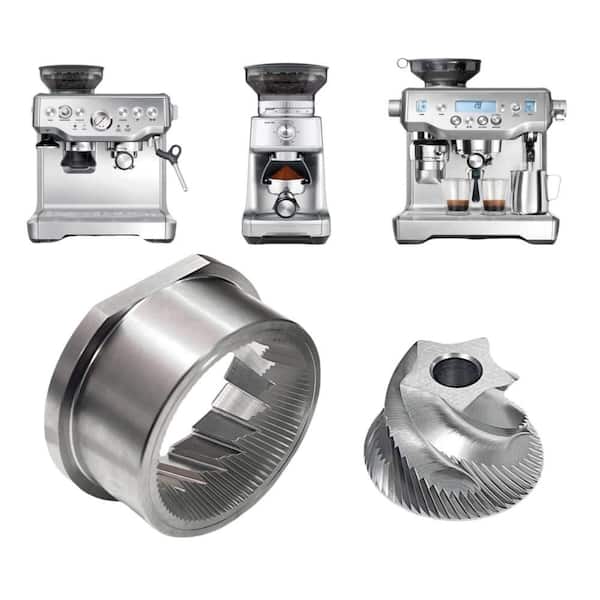 Stainless Steel Conical Grinder Burr Set Replacement, Compatible with Breville Espresso Machines, Coffee Grinder, Silver