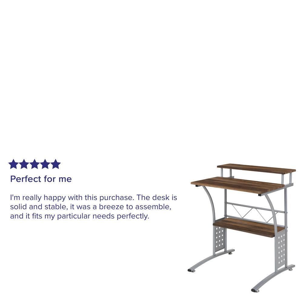 Contemporary Adjustable Height White Steel Workstation with Keyboard Tray