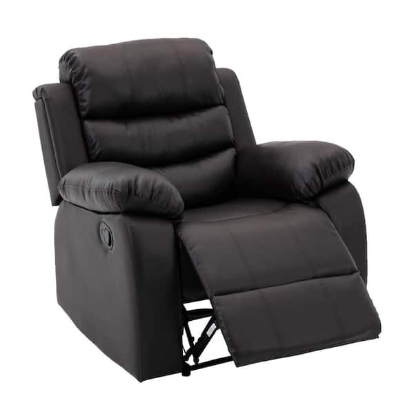 Chizzyseat Yingj Brown Faux Leather Upholstered Recliner