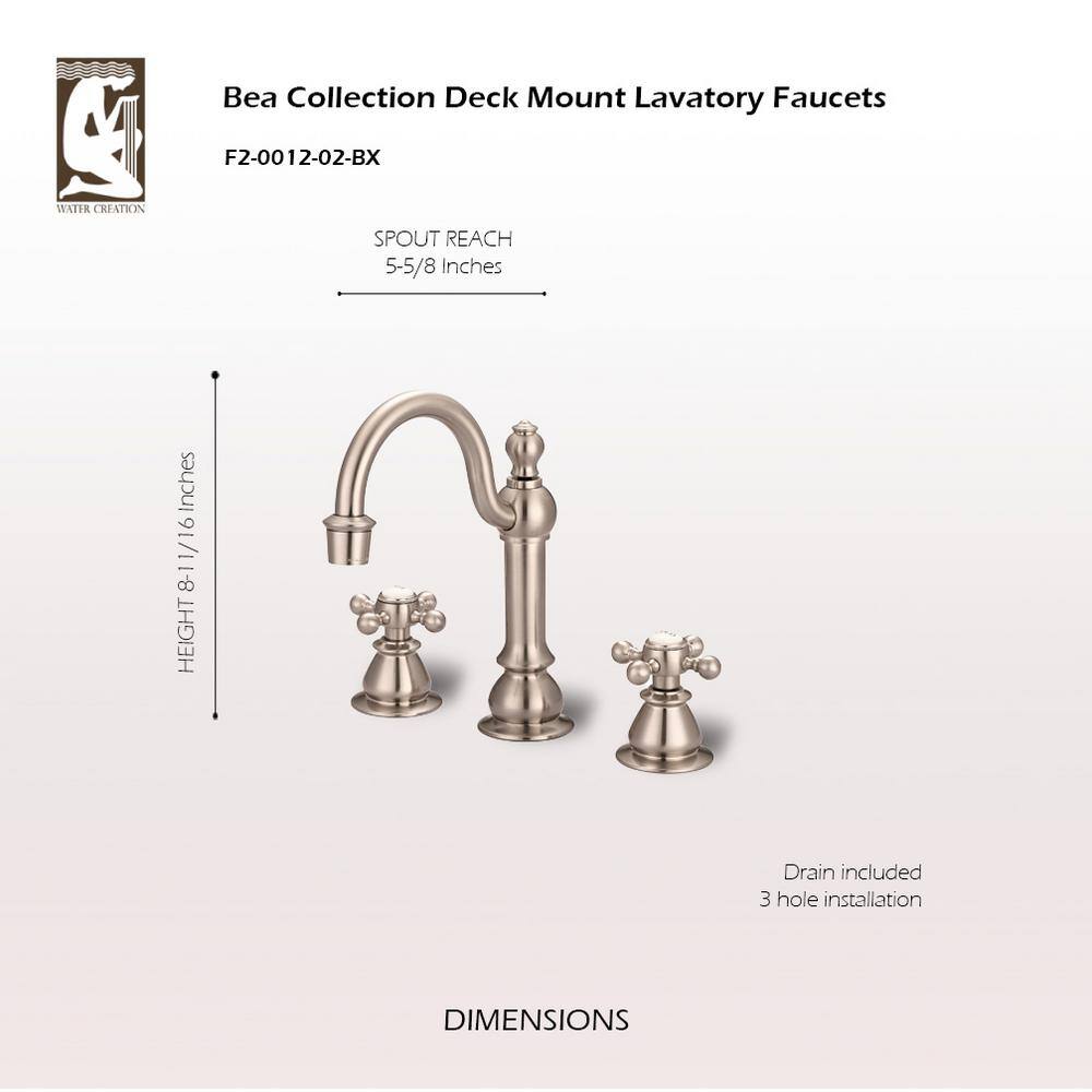 Classic American 20th Century Brushed Nickel Widespread Lavatory Faucet