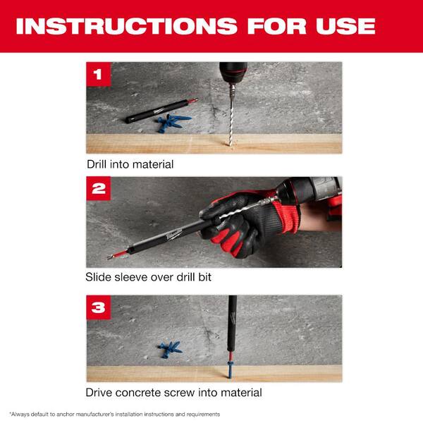 concrete anchor installation tools hammer drill carbide bits HEPA vacuum