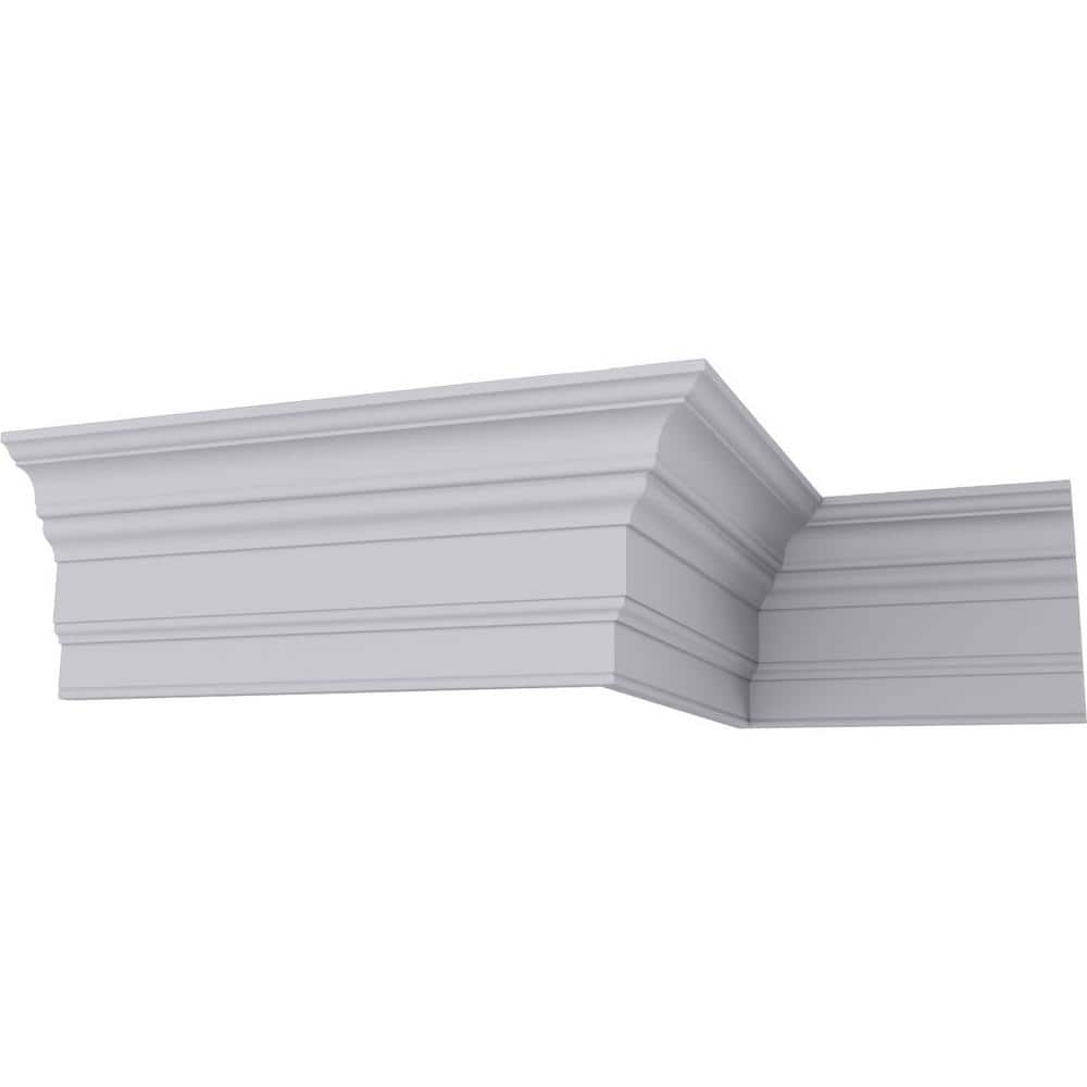 Primed White Polyurethane Geometric Crown Moulding Sample